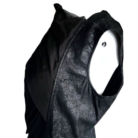 RICK OWENS Vintage 2012 One-Shoulder Strapless Top Silk & Lamb Leather - Picture 9 of 14